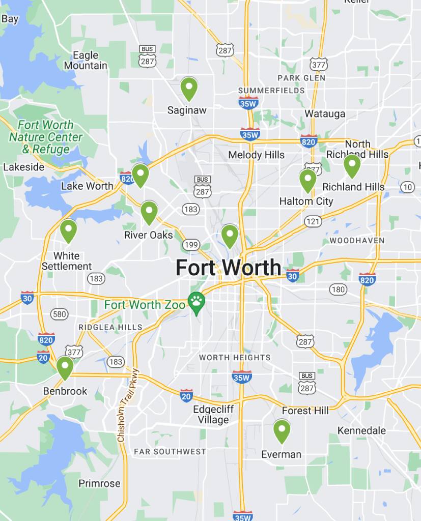 Map of Fort Worth, TX
