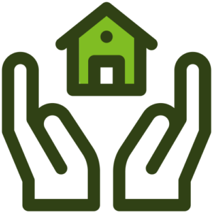 House held by healthy hands